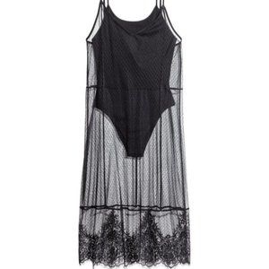 H&M x Coachella Black Bodysuit with Lace Dress